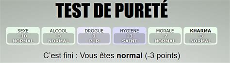 test de pureté version ado|Test de Pureté avec statistiques